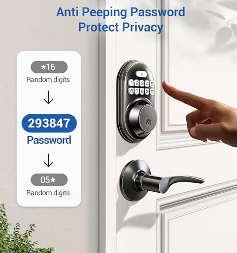 Veise RZ-C Keyless Entry Door Lock With 2 Lever Handles - Electronic Keypad Deadbolt thumb #2