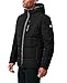 Nautica Men's Midweight Quilted Faux Memory Puffer Jacket –Adjustable Hood Insulated Winter Coat, Black, Large