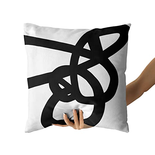 Kawani Black And White Pillow Covers 18X18 In Abstract Modern Graffiti Art Line Decorative Couch Pillow Cases With Zipper Set Of 2 Boho Home Decor For Living Room Bedroom Bed Cushion Outdoor #TOP2