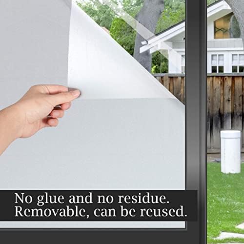 Amazon Brand - Umi Frosted Window Film-Opaque Privacy Film Non-adhesive Static Cling Glass Film Window Stickers for Home Bathroom Office-Frosted- 44.5×200