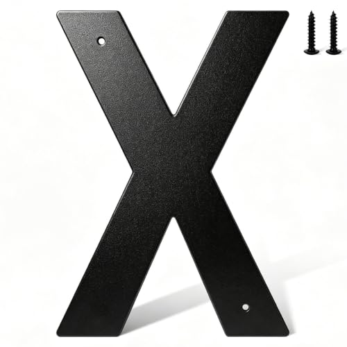 useNumber 4''5''6''7''8'' House Numbers for Outside, Black Metal Address Numbers and Letters for Out Door Signs, Garden/Office/Home/Store Signage (X)