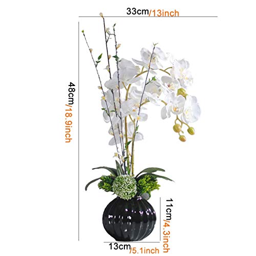 Orquídeas artificiales decorativas con jarrón para centros de mesa y salones luminosos 5
