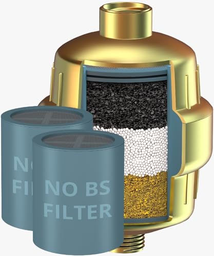 Image of Heavy Duty NO BS Shower Filter with Extra Replacement Cartridge - 99% Removal for Hard Water, Chlorine, Fluoride, Heavy Metals, Micro-Life, Organics and More