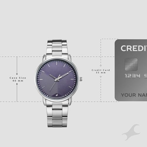 Image of Fastrack Stunners X Quartz Analog with Purple Dial Steel Stainless Steel Strap Watch for Men - 38159SM08