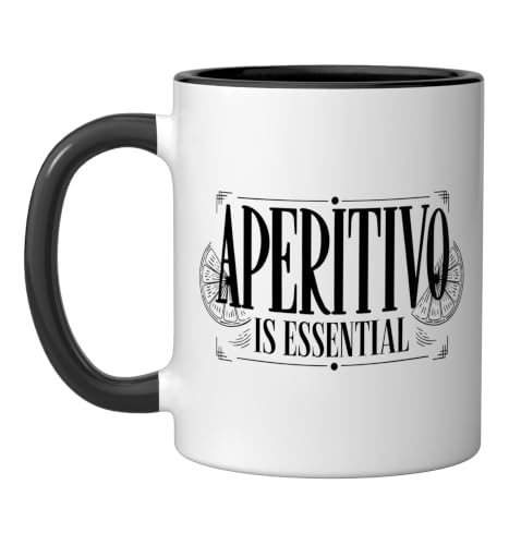 Negroni Aperitivo Non Negotiable Evening Ritual Ceramic Mug, Black/White