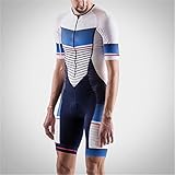 Herren Fahrradanzug Triathlon Rennanzug Skinsuit Jumpsuit Kurzbein Ärmel Radtrikot Set MTB Anzug Taschen 9D GEL Pad (Color : 04, Size : XX-Large)