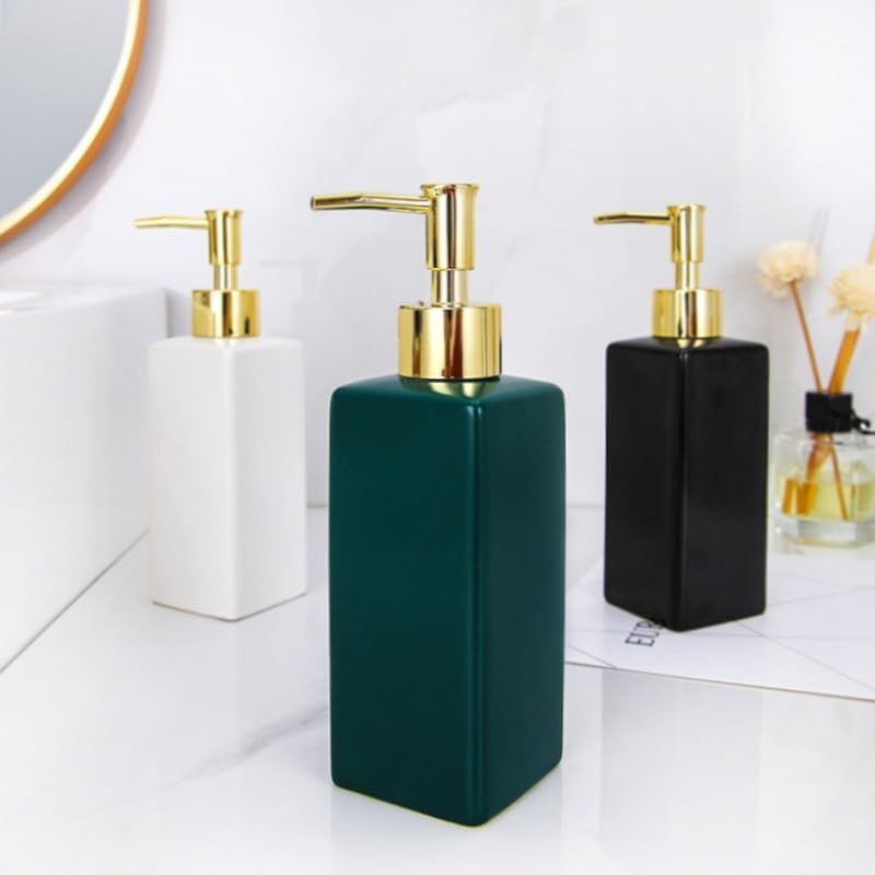 Kitchen Soap Dispenser Soap Pumps Hand Sanitizer Dispenser Ceramic Hand Sanitizer Bottle Nordic Lotion Bottle Shower Gel Bottle Press Dispense Bottle Soap Dispenser for Bathroom(Green)