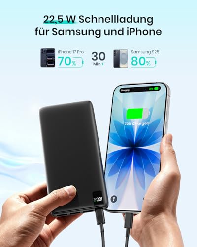 A ADDTOP Power Bank 26800mAh - 22,5 W Schnellladefunktion Powerbank mit 4 Ausgängen und LED-Anzeige, Externe Handyakkus USB-C-EIN/Ausg… – Ansicht 2