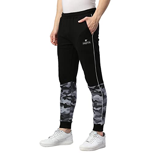 Image of Hubberholme Men's Cotton Slim Fit Camouflage Joggers - Athleisure Track Pant with Drawstring Elastic Waistband for Jogging, Gym, Sports & Dailywear