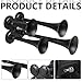 BANHAO Truck Air Horn 180DB 4 Trumpet Horns Train Horn Kit for Truck 12V Super Loud with compressor suitable for pickup/motorhome/SUV/truck/train(4-Trumpet Black with Air Compressor 12V)