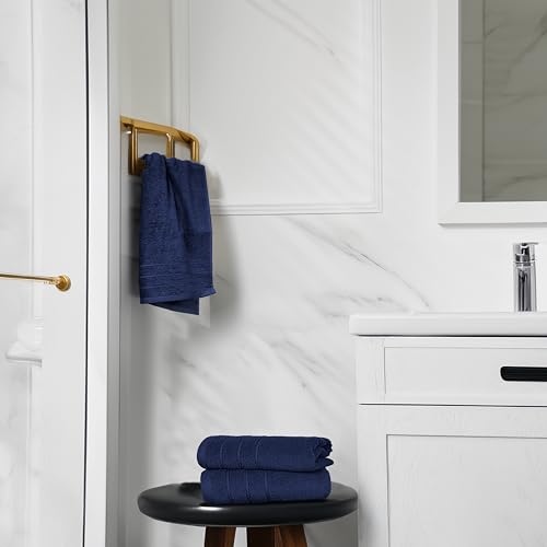 Image of Tens Towels Pack of 6 Hand Towels, 100% Cotton, Lighter Weight, Quick to Dry, 16 x 28 Inches, Super Soft & Absorbent, Perfect for Bathroom & Kitchen, Navy