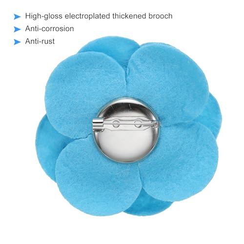 Image of PATIKIL Camellia Fabric Pin, 2 Pcs Flower Brooch Artificial Flowers Brooches for Women Girls Cloth Wedding Party Decor Accessories Jewelry Gift, White