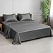 LINENWALAS 100% Bamboo King Bed Sheets - Skin Friendly Extra Soft Luxury Bed Sheets Set with Deep Pocket Wrinkle Free Hypoallergenic Bedding (King, Charcoal Grey)