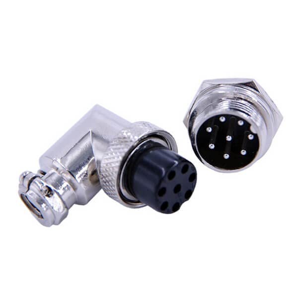 Conector aviación GX16 8 pines ángulo pack 10 miniatura 3