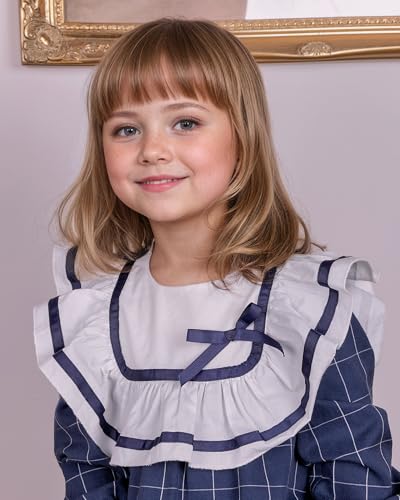 Toddler Girls Vintage Plaid Dress | Soft Cotton Princess Ruffle Dress with Bow | Long Sleeve Fall Heirloom Outfit (18M-6Y)3