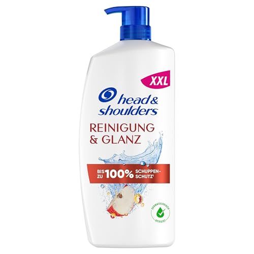 Head & Shoulders Clarify & Shine Anti-Schuppen-Shampoo 800ml Pumpspender, Klärendes Shampoo, Bis zu 100 Prozent Schuppenschutz, Mit Apfelessig