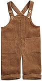 Babyhose Cordhose, Taschenmuster, einfarbiger Cordoverall, lässige Hosenträgerhose aus Baumwolle.