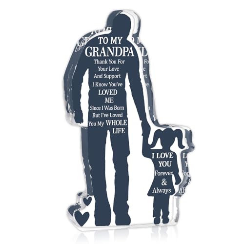 Grandpa Gifts for Fathers Day Unique Grandpa Gift Acrylic Sign Grandpas Gifts from Granddaughter Grandpas Birthday Gifts Grandfather Gift Fathers Day Christmas Valentines