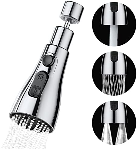 OSDUE Wasserhahn Aufsatz, 3 Modi Wasserhahn Luftsprudler, 360° Drehbar Multifunktionaler Wassersparender mit 2 (M22 und M24) Adaptern, Wassersparer für wasserhahn Brause Küche Bad