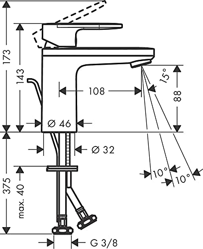 hansgrohe Vernis Blend Basin Mixer Tap 100 with isolated water conduction and pop-up waste set, chrome, 71571000 - Image 2
