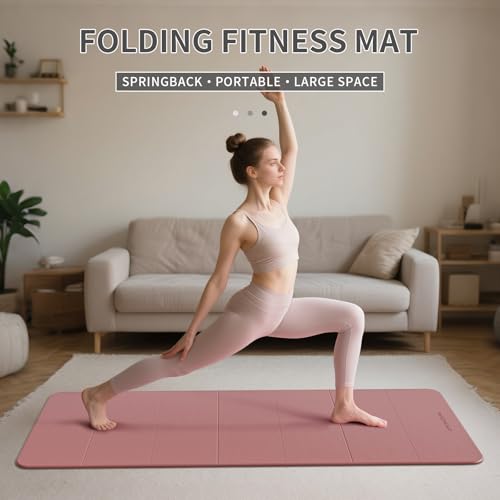 Image of 7-Fold Yoga Mat 70 inchx24 inch - 1 /2 Inch Thick Folding Exercise Mat, Compact Non-Slip TPE Mat for Travel, Storage, Yoga & Home Gym, Lightweight & Portable