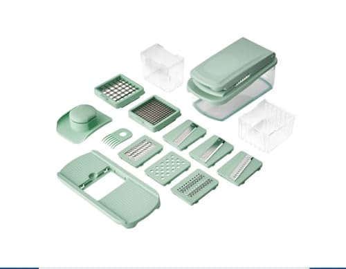 Pioneer Woman Agatha 8-in-1 Food Slicer & Chopper, Green (Agatha Green)