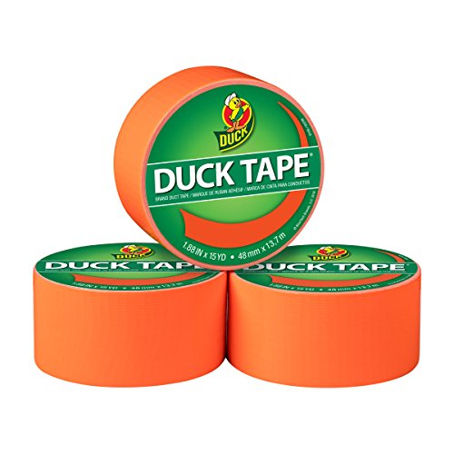 Image of Duck 285916 Color Duct Tape 3-Pack, 1.88 Inches x 15 Yards, 45 Yards Total, 3-Roll Pack, Neon Orange, 3 Piece
