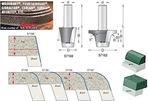 Miniatura 4 de Amana Tool - 57158 Cuenco con punta de carburo para empotrar superficie sólida 2 diámetro x 1116 x 14 grados x 1