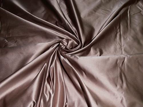 Soie de 53 mommes marron fauve | Tissu satiné hollandais haut de gamme pour haute couture