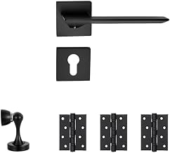 ZHCHAO Puerta interior del dormitorio, cerradura de manija antiinserción dividida silenciosa, puerta de madera for el hogar, baño (Color : 3-Pack, Size : 14CM)