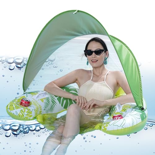 Flotteur gonflable pour piscine avec auvent et porte-gobelet