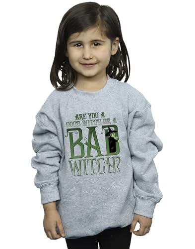 Image of Absolute Cult Wizard of Oz Girls Wicked Bad Witch Sweatshirt Sport Grey 3-4 Years