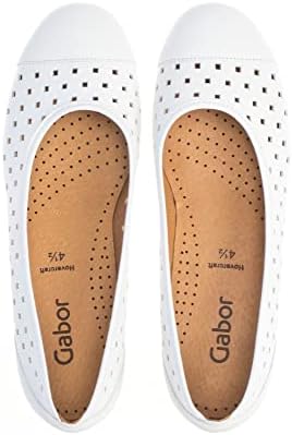 Gabor Ruffle Womens Punched Detail Casual Shoes 9 White | Image 6