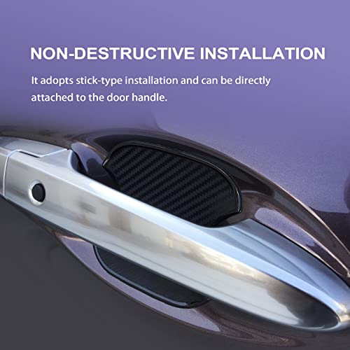 Sk Custom Universal Tpu 3D Carbon Fiber Texture Door Handle Anti Scratch Protector Sticker Compatible With Lexus, Buick, Jeep, Hyundai, Mazda, Audi, Toyota, Peugeot (M 4Pcs) #TOP1
