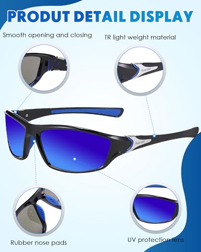 Image of Frienda 6 Pack Polarized Sport Sunglasses for Men Multipack Fit over Glasses Pack Lot Set Men's Sport Fishing Eyeglasses