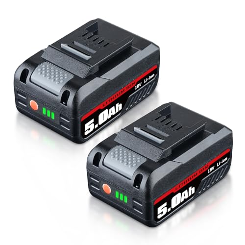 2-pack 5.0Ah 18V HSL1810 Li-ion battery for 18V Power X-Change series tools and garden machines, compatible with PXBP-600 PXBP-300 PXBAT52 PX-BAT52, with LED light