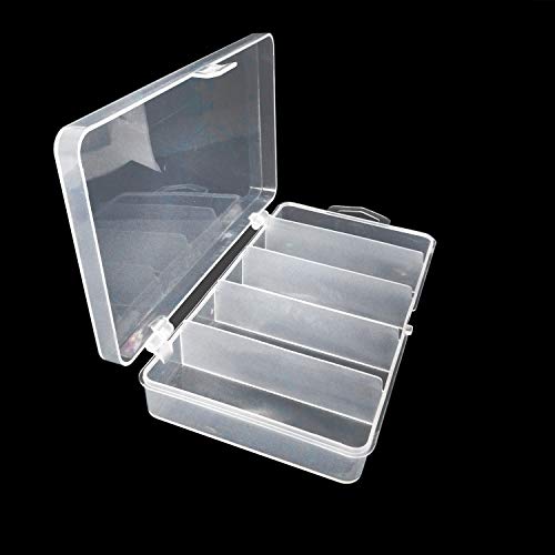 Honbay Clear Visible Plastic Fishing Tackle Accessory Box Fishing Lure Bait Hooks Storage Box Case Container Jewelry Making Findings Organizer Box Storage Container Case (S:6.9x3.7x1.2inch)
