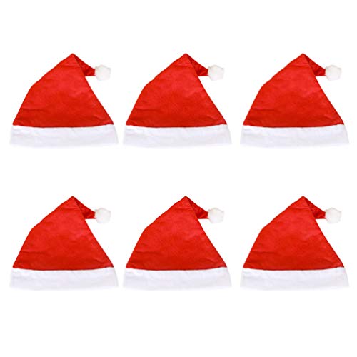 UNOMOR Santa Claus Hats, Christmas Santa Hat, Xmas Party Favors Non- woven Fabrics Adorable Decorations Party Cap Headdress Christmas Hats Santa Hat for Adults Children 12pcs