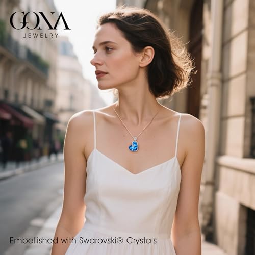 Created with Swarovski® Crystals, Necklaces for Women Trendy, White Gold Plated, Titanic Heart of the Ocean Necklace, Gift for Women, Birthday, Anniversary, Christmas, Valentine's Day2