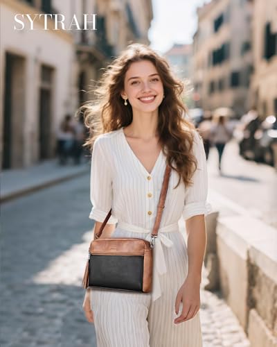 Crossbody Bags for Women, Lightweight Medium Crossbody Purse, Soft Leather Purses for Women Shoulder Handbags with Tassel Pure Black2