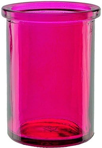 Bluecorn Beeswax 50% Recycled Glass Candle Holder (2¼-Inch Interior Diameter x 3¾-Inch Tall) - Fuchsia