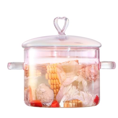XCTFWKzK 2L Pink Glass Simmer Pot