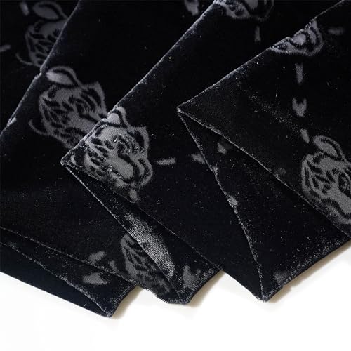 Labor Day Gift Velvet Scarf for Women, Lightweight, Soft and Breathable Floral Print Black Velvet Scarves Wrap, Labor Day Scarf3
