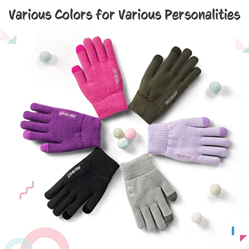 Image of Rahhint Kids Winter Gloves for Boys Girls Children Toddler Thermal Wool Knit Gloves with Insulated Fleece Lining Keep Hand Warm Gift
