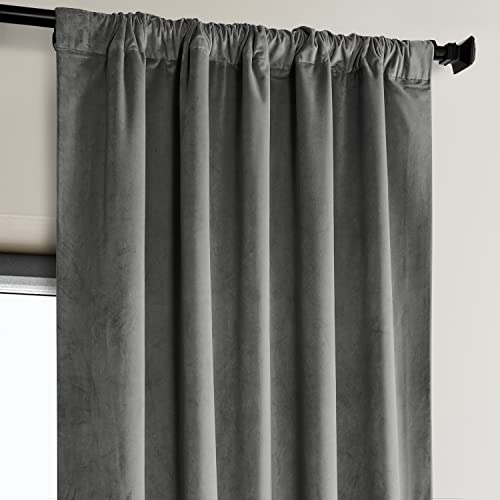 Hpd Half Price Drapes Vpyc-161213-84 Plush Velvet Curtain (1 Panel), 50 X 84, Destiny Grey #TOP4