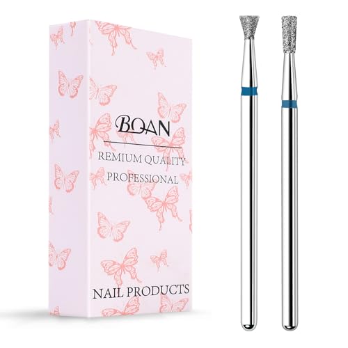 BQAN 2Pcs Nail Drill Bits Diamond Cuticle Removal Bit for Acrylic Nails Manicure Nail Prep and Nail Gel Polish Remover, 3/32