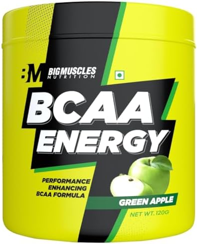 Bigmuscles Nutrition Bcaa Energy Powder [20 Serving, Green Apple], 120 Grams, 20 Servings