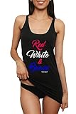 Emdem Apparel Red White and Booze 4th of July Womens Tank Top Black XL