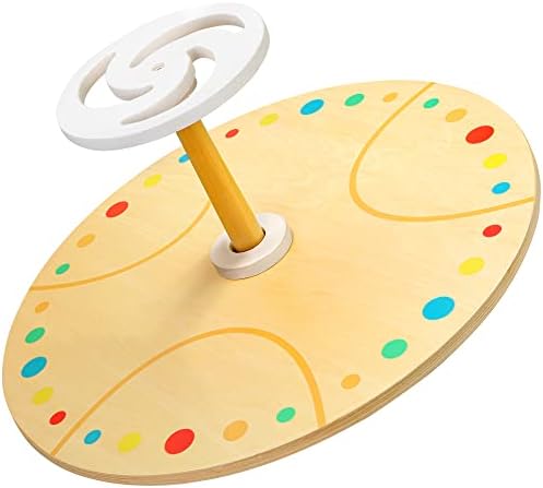 Woodtoe Wooden Spinner Seat - 21.7 Inch Large Sit and Spin Toys for Toddlers | Classic Spinning Activity Toy | Durable Seated Spinner Sensory Toy for Kids and Adults All Ages