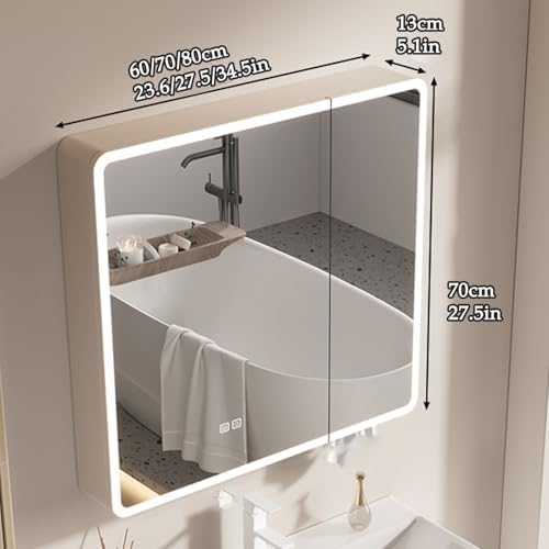 Modern Wall-Mounted Bathroom Cabinet with Mirror - 2-Door Storage Cupboard for Home, Hotel & Gym - Stylish 120x70cm Space-Saving Solution